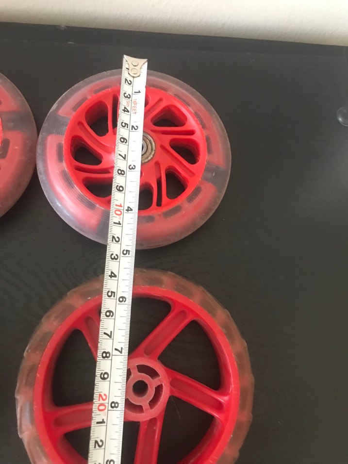 Çocuk Scooter Kırmızı Tekerlek Seti - Görsel 5