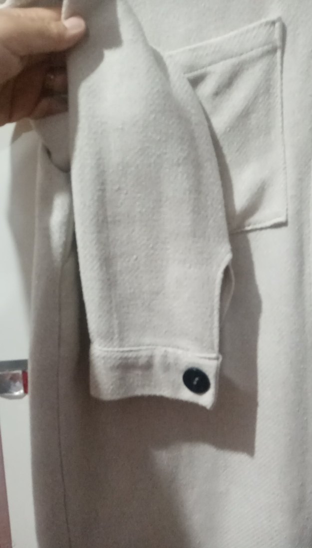 Kadın Gri Pamuklu Düğmeli Salaş Gömlek - Görsel 2