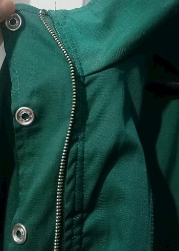 Düğmeli Yeşil Midi Kadın Ceket keten dir kumaşı hiiç giyilmedi - Görsel 7