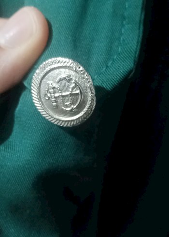 Düğmeli Yeşil Midi Kadın Ceket keten dir kumaşı hiiç giyilmedi - Görsel 5