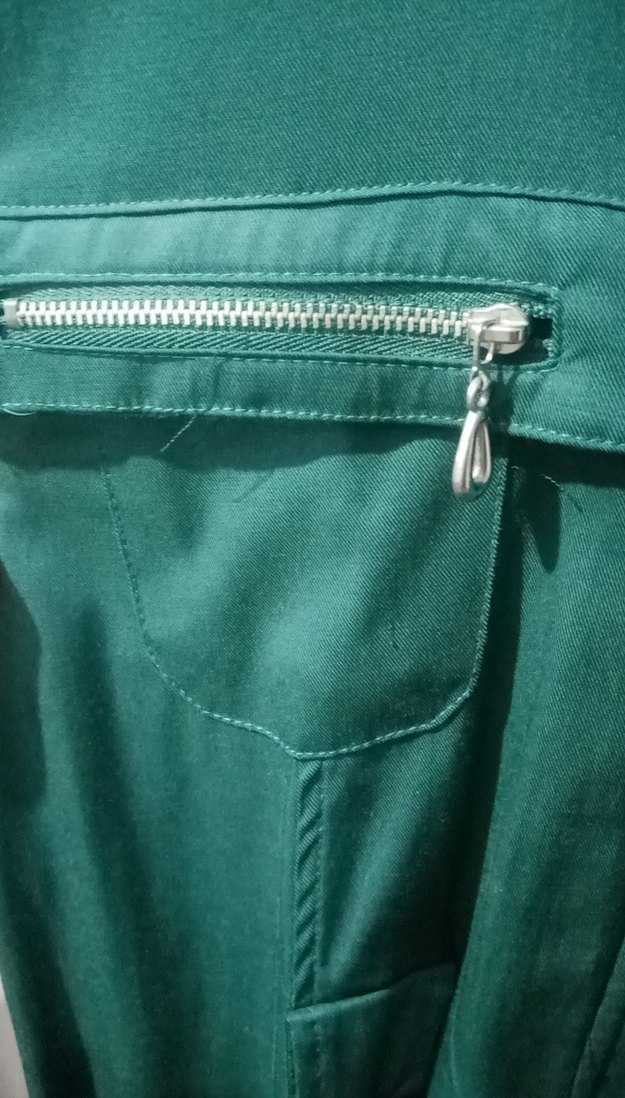 Düğmeli Yeşil Midi Kadın Ceket keten dir kumaşı hiiç giyilmedi - Görsel 3