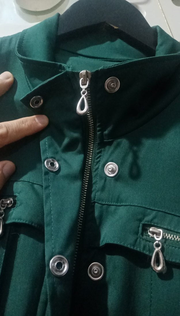 Düğmeli Yeşil Midi Kadın Ceket keten dir kumaşı hiiç giyilmedi - Görsel 4