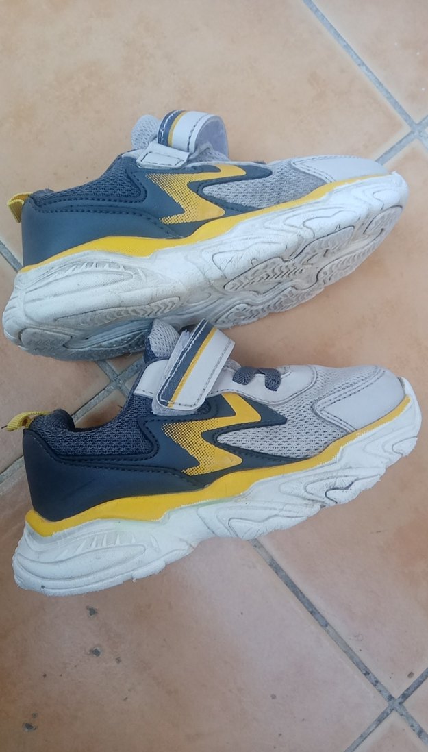 Gri Erkek Çocuk Spor Ayakkabı Velcro - Görsel 2