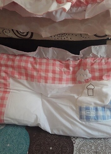 LC Waikiki Bebek beşik yanı koruyucu set +çarşaf +2 beşik yanlarını kuruyan
