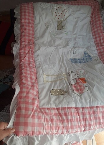 Bebek beşik yanı koruyucu set +çarşaf +2 beşik yanlarını kuruyan - Görsel 6