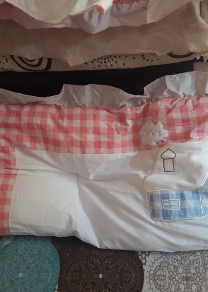 Bebek beşik yanı koruyucu set +çarşaf +2 beşik yanlarını kuruyan - Görsel 3