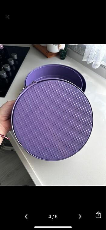 Beden mor Renk 3'lü Kelepçeli Kek Kalıbı