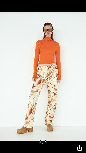 Zara Zara desenli kot pantolon