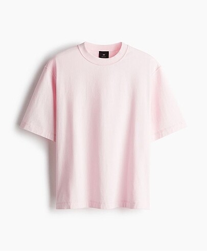 hm erkek tshirt pembe oversize tişört
