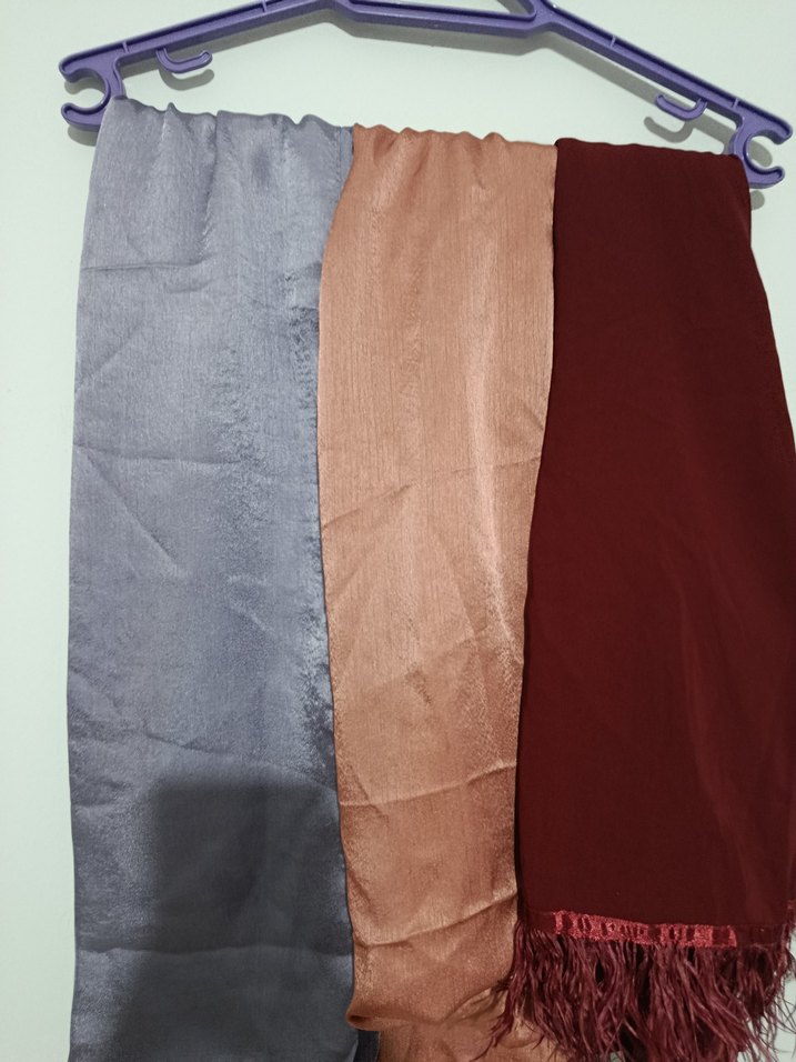 Kadın Bohem Tarzı Saten Şal Seti - Görsel 2