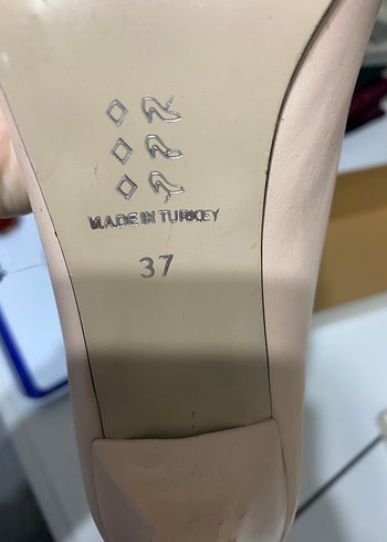 Bej Deri Stiletto Kadın Ayakkabı - Görsel 3