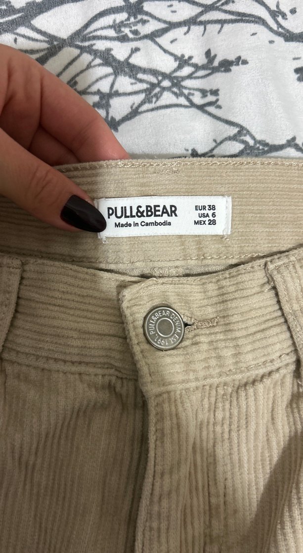 Bej kadın kadife pantolon - Görsel 2