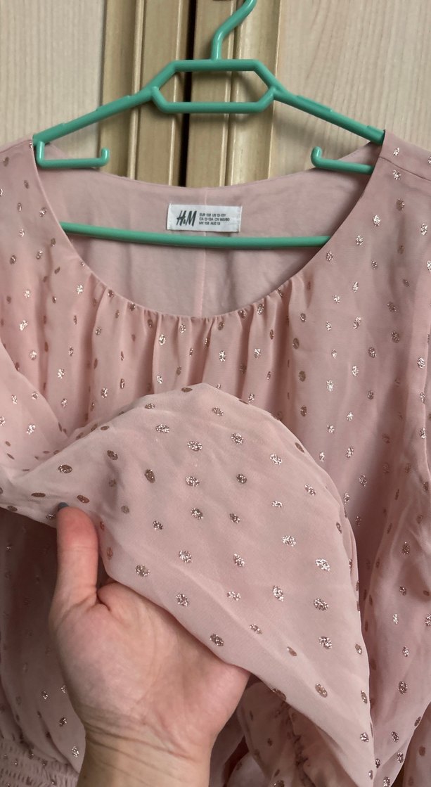 Pembe Uzun Kollu Mini Bohem Bluz - Görsel 3