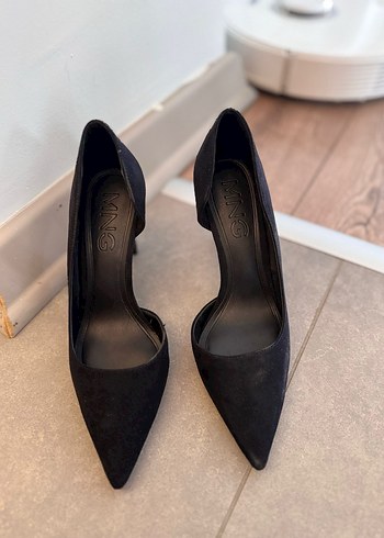 Siyah Süet Stiletto Kadın Ayakkabı - Görsel 2