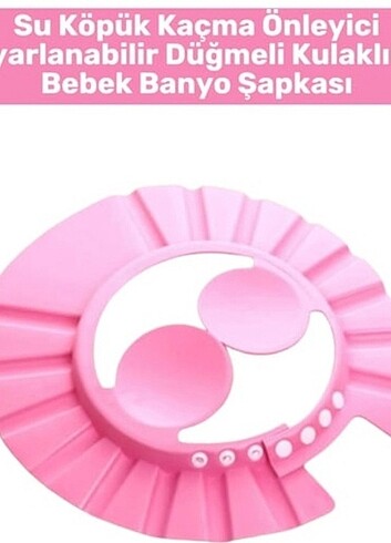 Bebek Banyo Şapkası Düğmeli Kulaklıklı mavi