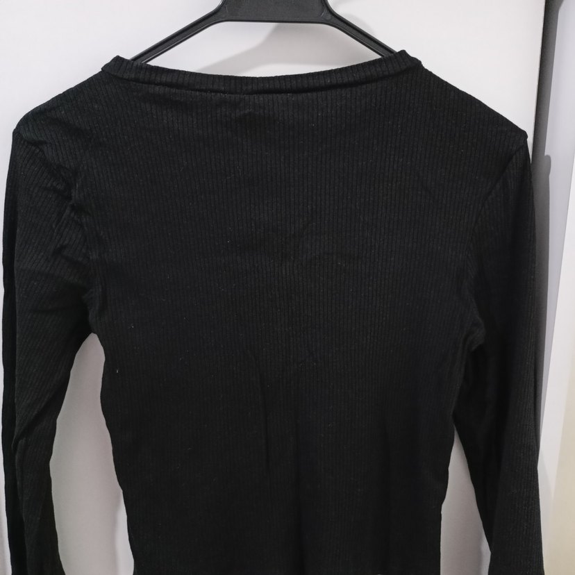 H&M Siyah Uzun Kollu Basic T-shirt - Görsel 4