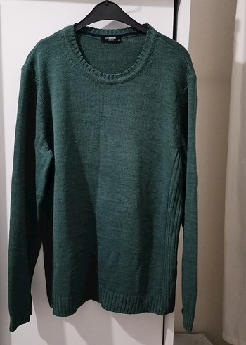 Erkek Yeşil Triko Yuvarlak Yaka Kazak - Görsel 3