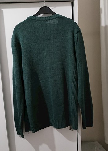 Erkek Yeşil Triko Yuvarlak Yaka Kazak - Görsel 2