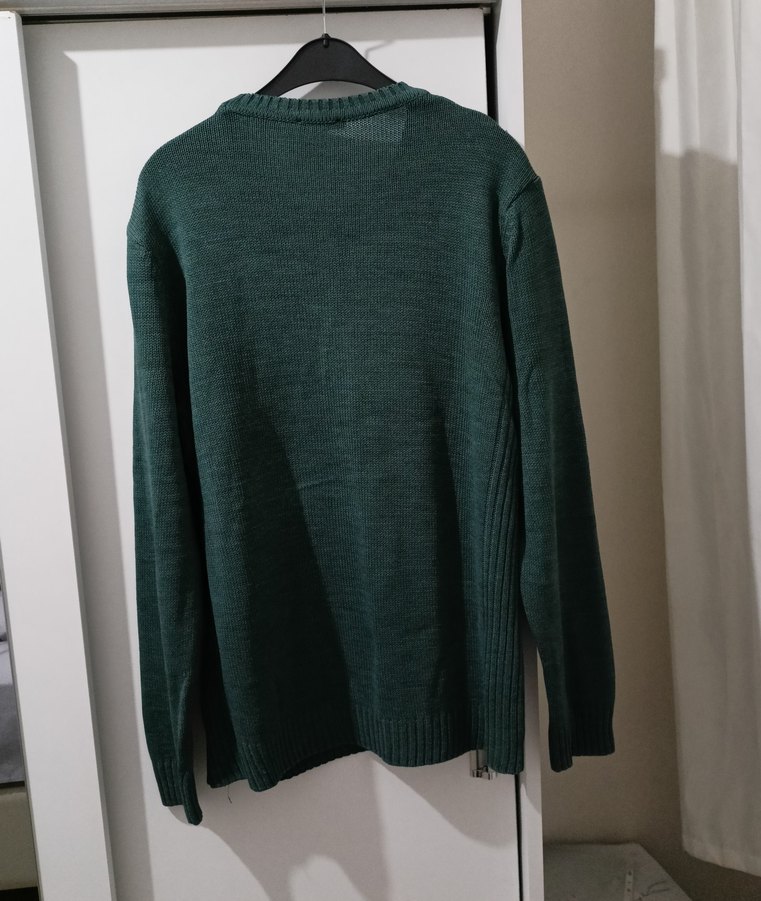 Erkek Yeşil Triko Yuvarlak Yaka Kazak - Görsel 2