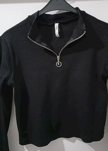 Siyah Fermuarlı Dik Yaka Kadın Kışlık Kazak - Görsel 3