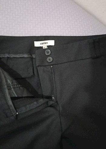 Koton Düz Kesim Siyah Kumaş Kadın Pantolon - Görsel 4