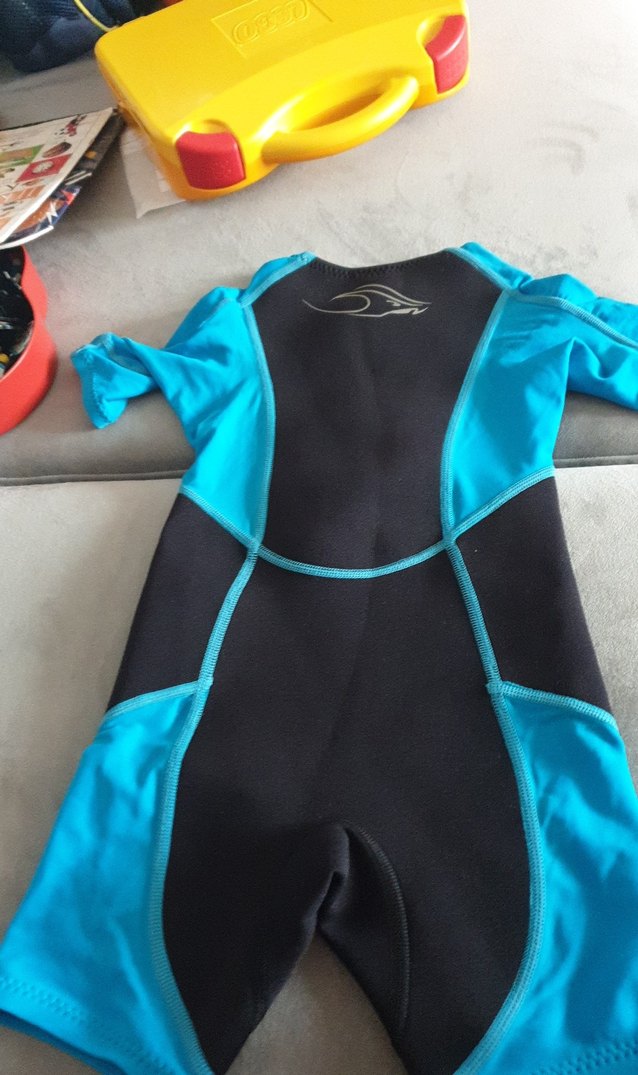 uv korumali Erkek Çocuk Kısa Kollu Mavi Mayo - Görsel 4