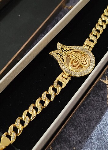 Beden altın Renk Tuğralı bileklik gold