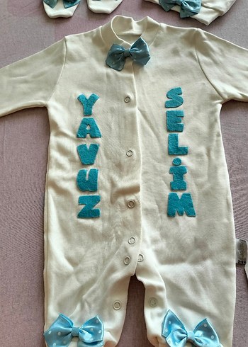 Yavuz Selim yazılı el emeği zıbın seti - Görsel 6