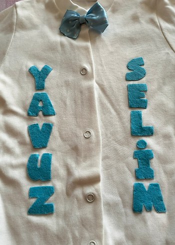 Yavuz Selim yazılı el emeği zıbın seti - Görsel 5