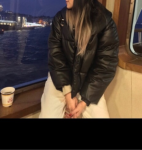 m Beden siyah Renk zara mont
