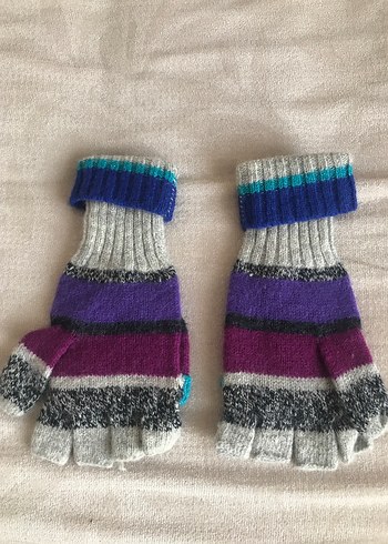Renkli Örgü Kadın Eldivenleri - Görsel 2