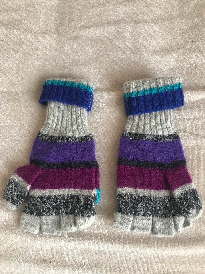 Renkli Örgü Kadın Eldivenleri - Görsel 2