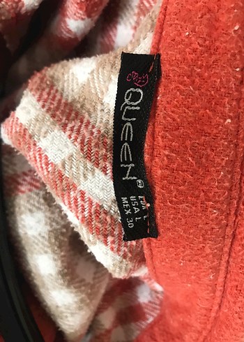 Düğmeli Bohem Kırmızı Gri Kadın Gömlek - Görsel 5