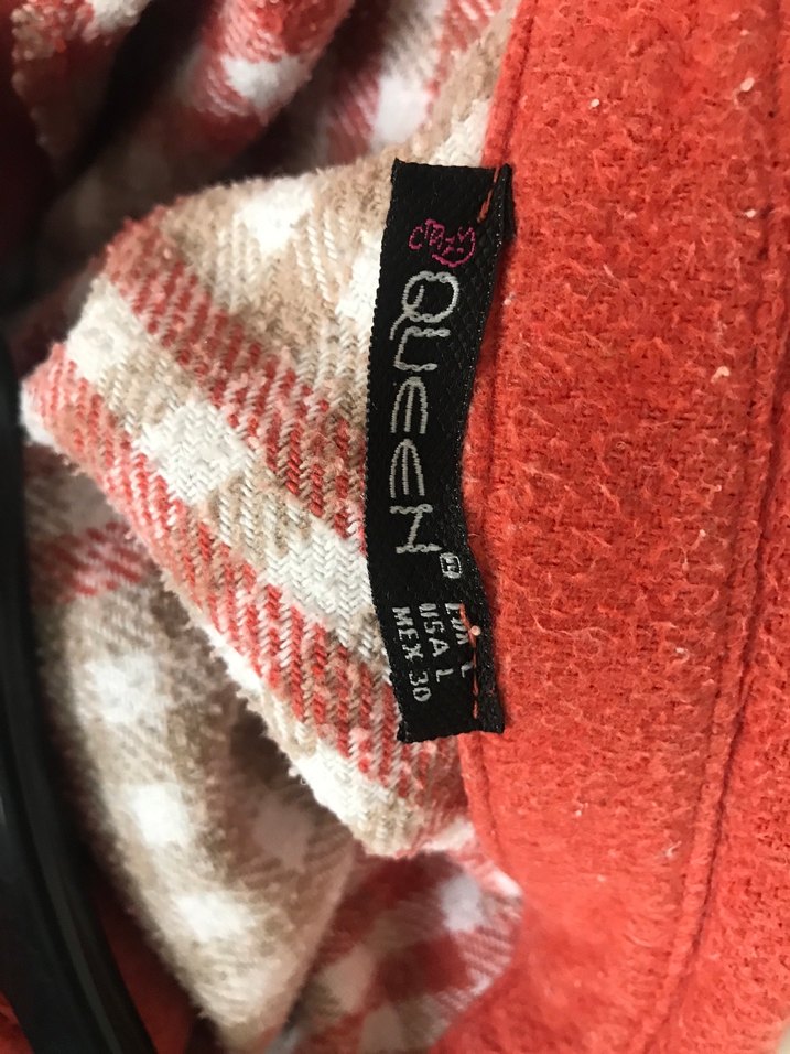 Düğmeli Bohem Kırmızı Gri Kadın Gömlek - Görsel 5