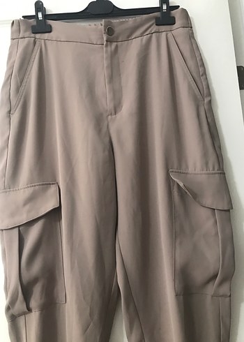 Bej Kadın Rahat Kesim Kumaş Pantolon - Görsel 2