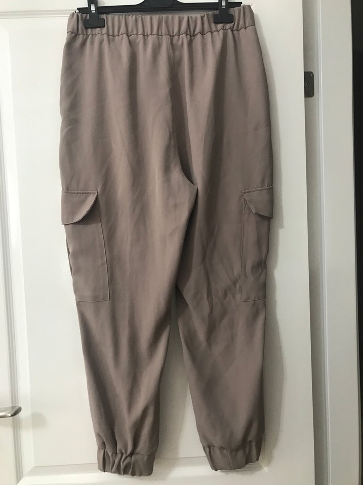 Bej Kadın Rahat Kesim Kumaş Pantolon - Görsel 3