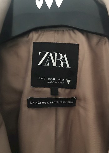 Düğmeli Bej Deri Kadın Blazer Ceket - Görsel 3