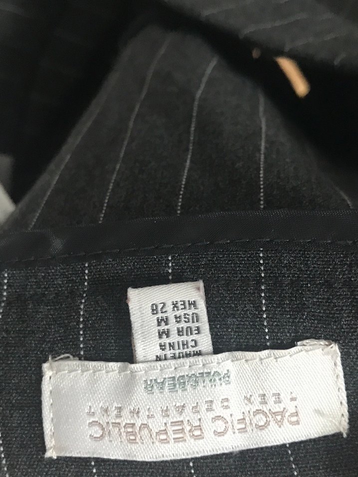 Gri Çizgili Pilili Midi Mini Etek - Görsel 3