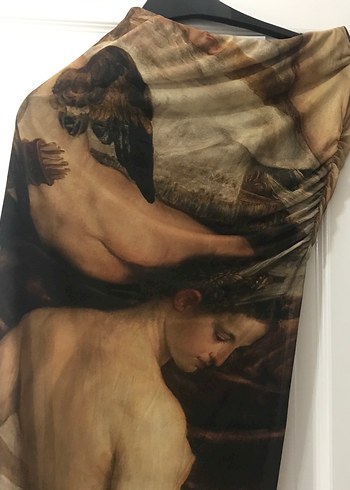 Kadın Kahverengi Dökümlü Saten Elbise - Görsel 2