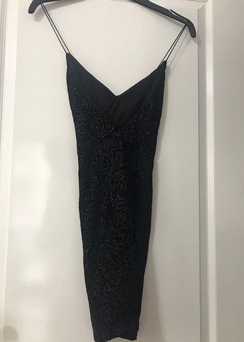 Siyah Parlak Yılan Desenli Uzun Abiye Elbise - Görsel 3