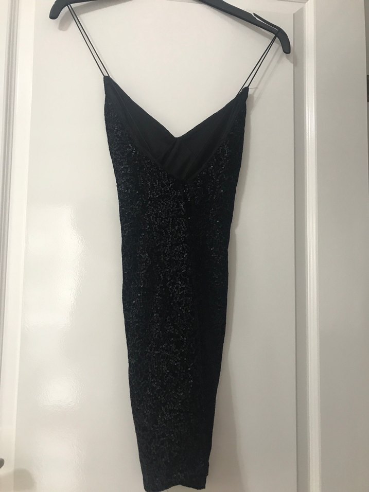 Siyah Parlak Yılan Desenli Uzun Abiye Elbise - Görsel 3