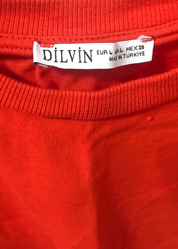 Kırmızı Kısa Kollu Kadın Keten Tişört - Görsel 2