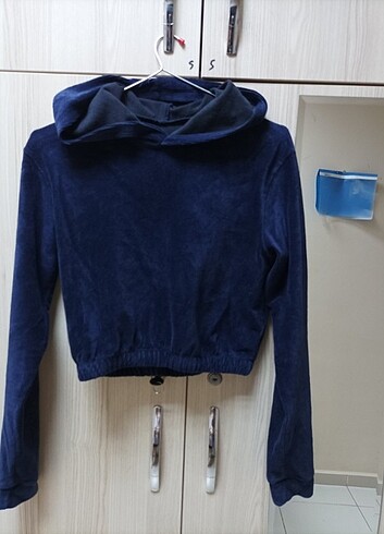 Lacivert crop kazak 