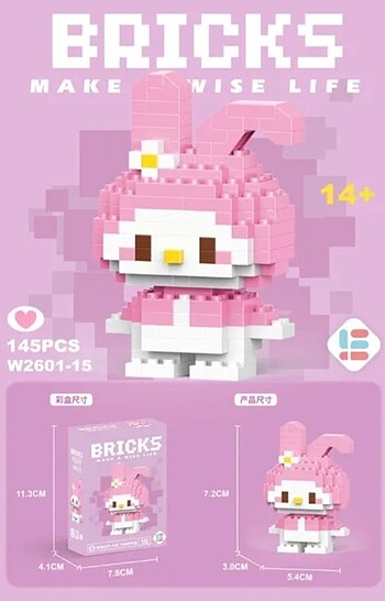 Diğer Bricks Disney Stitch ve My Melody Lego