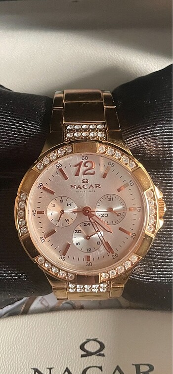 Nacar orijinal gold rose taşlı saat