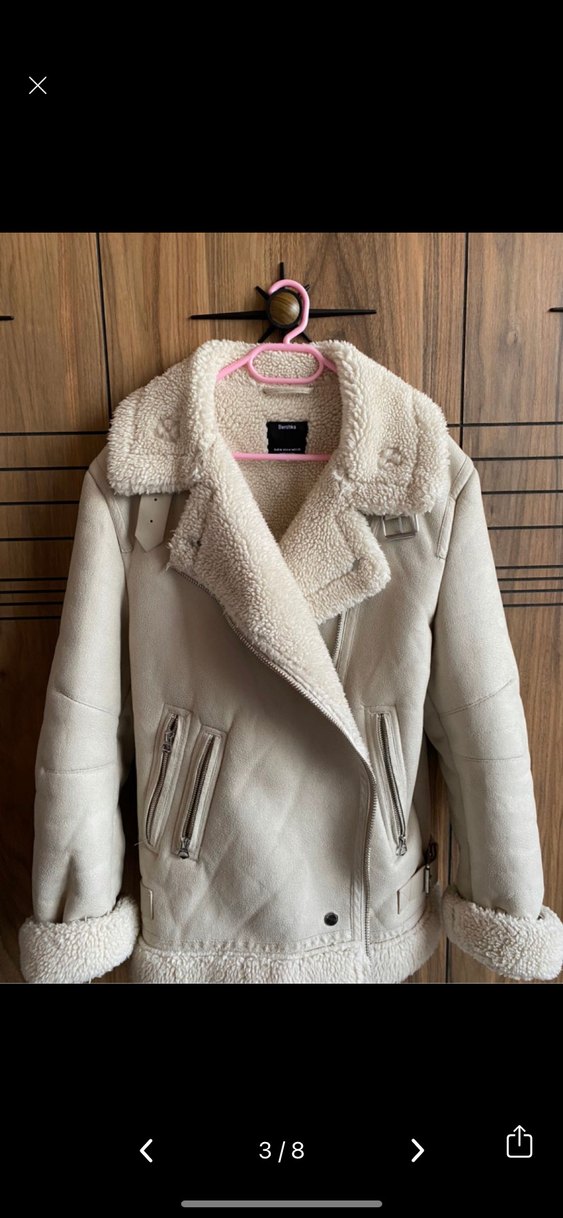 Beyaz Kürklü bershka hiç giyilmedi neredeyse - Görsel 2