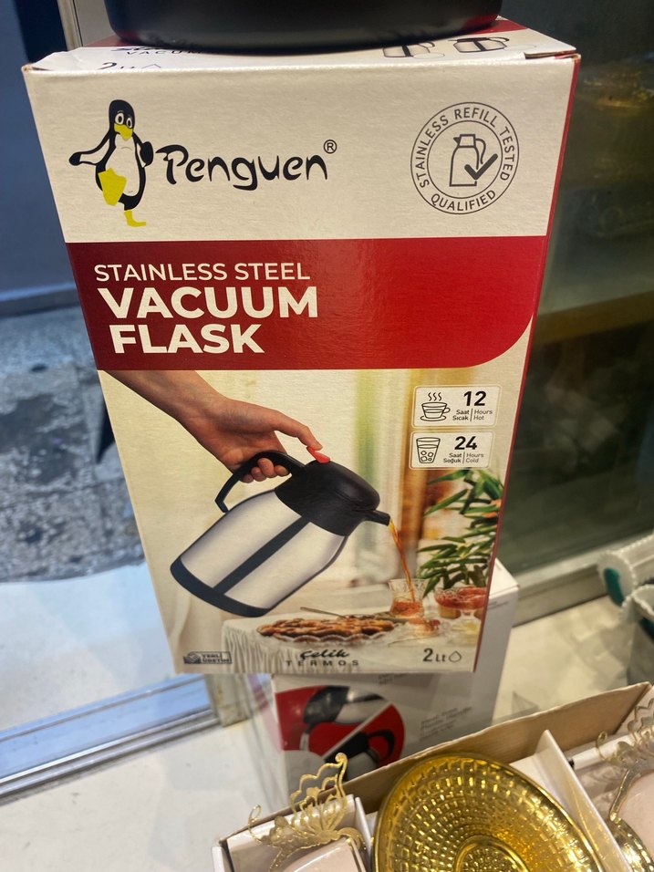 Penguen Çelik Termos 2 Litre Gri - Görsel 2