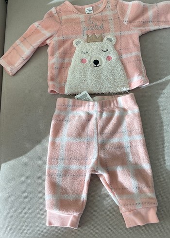 LC Waikiki Peluş Detaylı Pembe Bebek Takımı