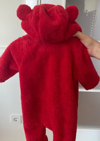 Kız Bebek Kırmızı Kapüşonlu Tulum - Görsel 6