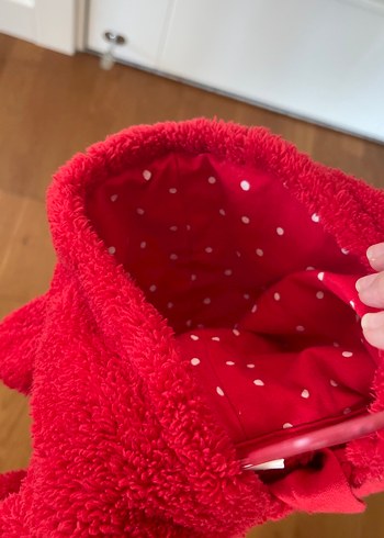 Kız Bebek Kırmızı Kapüşonlu Tulum - Görsel 4